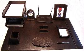 Офисный настольный набор из кожи для руководителя S31V BR ( 12 предметов)
