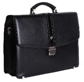 Портфель кожаный мужской VASHERON 9736-N.Soft Black  вашерон
